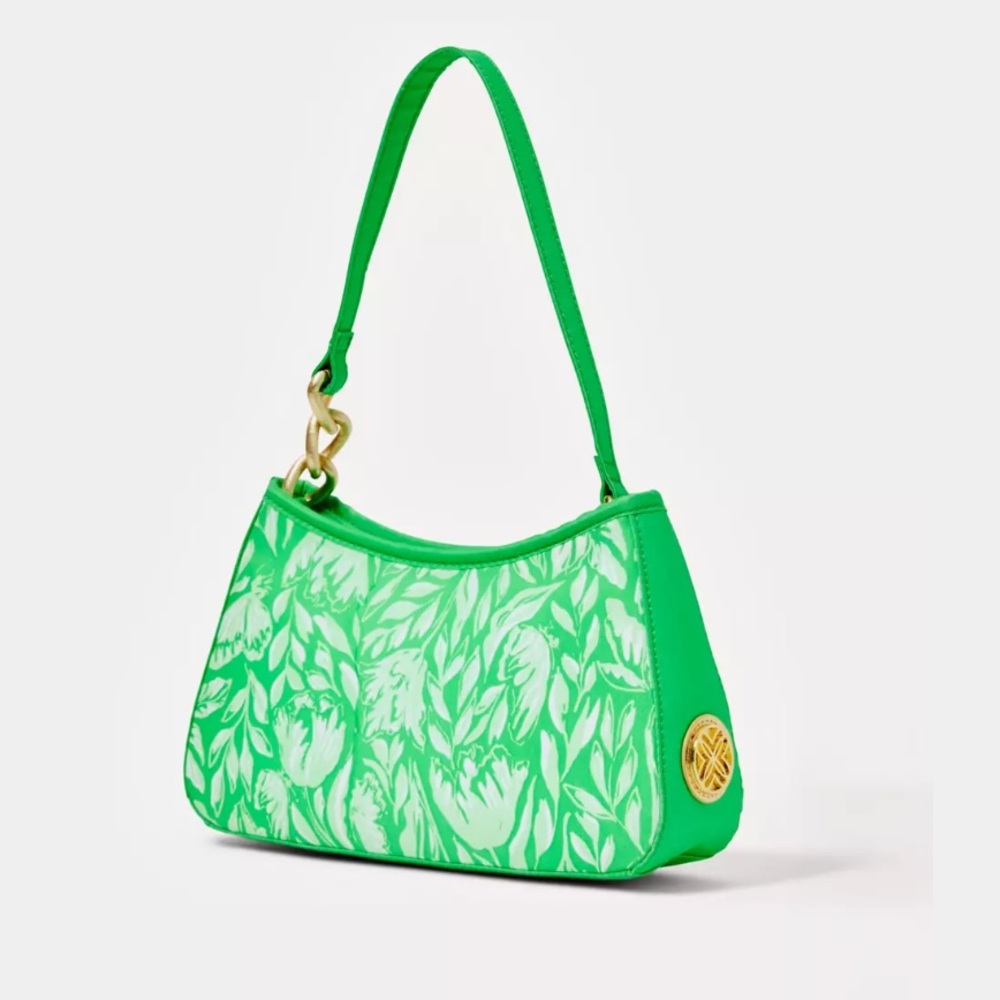 Lilly Pulitzer Tamara Shoulder Bag-Fauna Green-Tulip To Tango-NWT In Package.